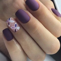 Nails with flower print photo