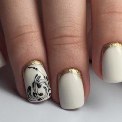 Gold french manicure photo