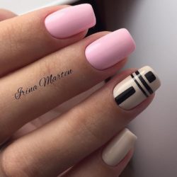 Pink and beige nails photo