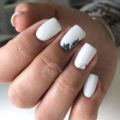 White nails with pattern