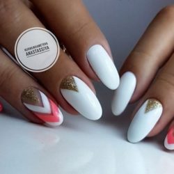 Two-color moon nails photo