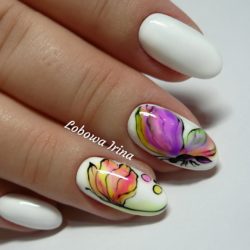 Festive white nails photo