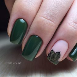 Dark green nails photo