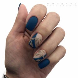 Blue glitter nails photo