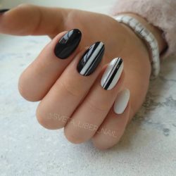 Black and white nail designs photo