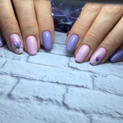 Two-color gel polish nails photo