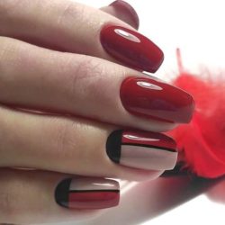 Painted red nails photo