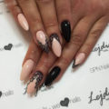 Beige and black nail designs