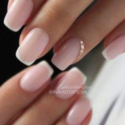 French nails with rhinestones photo