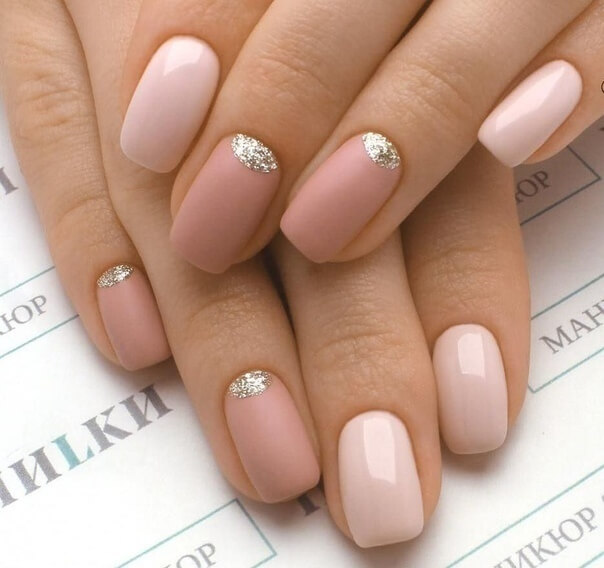 Silver french manicure