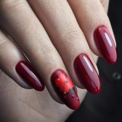 Painted red nails photo