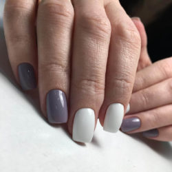 Two-color short nails - The Best Images 