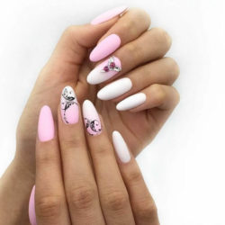 Pink and beige nails photo