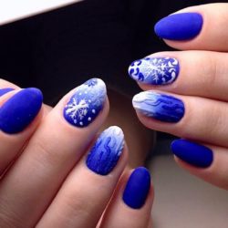 Blue flower nails photo