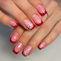 Snowflakes on nails photo