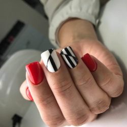 Black and white nail designs photo