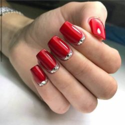 Nails with liquid stones photo