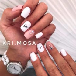 Nails with inscriptions photo