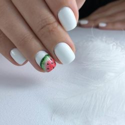 Summer nails with a picture photo