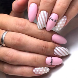 Nails with inscriptions photo