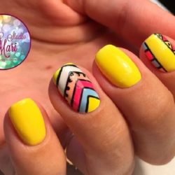 Festive yellow nails photo