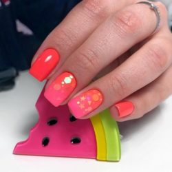 Festive pink nails photo