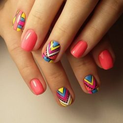 Summer geometric nail art photo