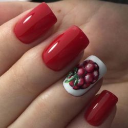 Bright red nails photo