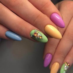 Trendy colorful nails photo