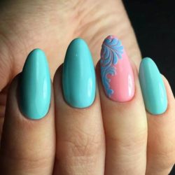 Blue nail art photo