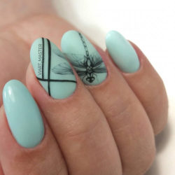 Nails with dragonfly photo